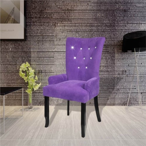 Vintage Lavender Velvet Dining Chairs Dining Chair With Armrests