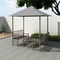 Garden Pavilion with Table and Benches 25x15x24 m Anthracite