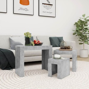 Nesting Coffee Tables 3 pcs Concrete Grey Chipboard