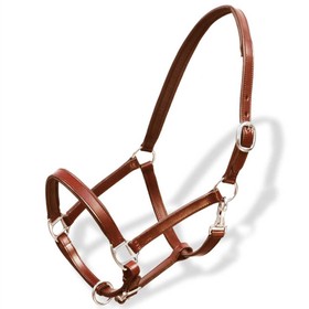 vidaXL Elastic Breastplate w/ Martingale Leather Pony Collar 2 Colors 3 Sizes 