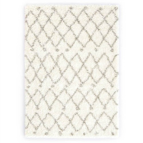 Rug Berber Shaggy PP Beige and Sand 140x200 cm