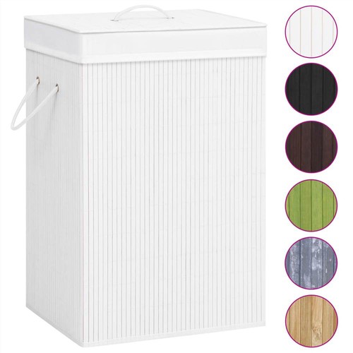 Bamboo Laundry Basket White 72 L