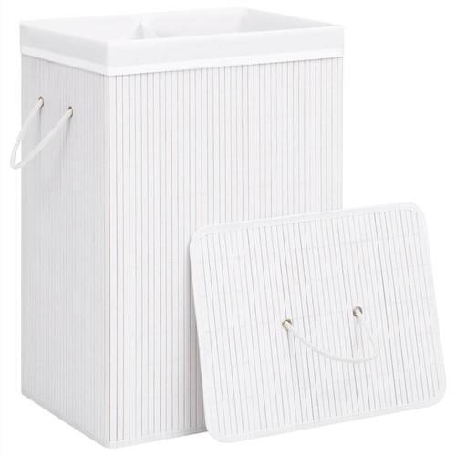 Bamboo Laundry Basket White 72 L