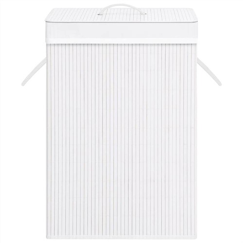 Bamboo Laundry Basket White 72 L