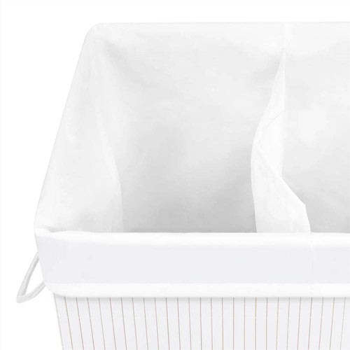 Bamboo Laundry Basket White 72 L