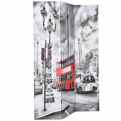 Faltbarer Raumteiler 120x170 cm London Bus Schwarz und Weiß