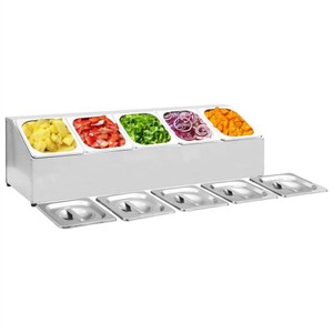 Gastronorm Container Holder with 5 GN 16 Pan Stainless Steel