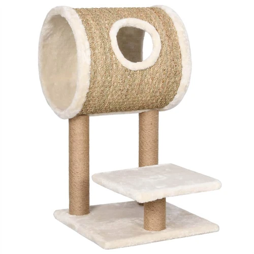 Cat Tree with Tunnel and Scratching Post 69 cm Seagrass