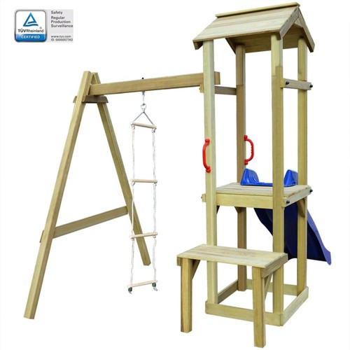 Playhouse with Slide Ladder 228x168x218 cm Wood