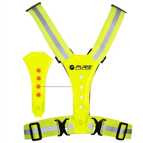 Pure2Improve Reflective LED Run Vest Yellow