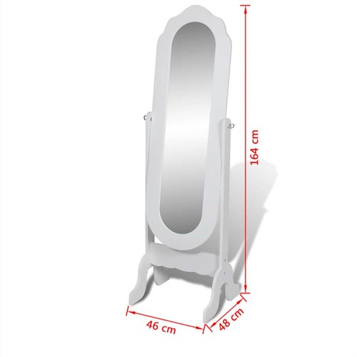 Free Standing Mirror White Adjustable