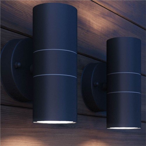 LED-Außenwandleuchten 2 Stück Edelstahl nach oben/unten