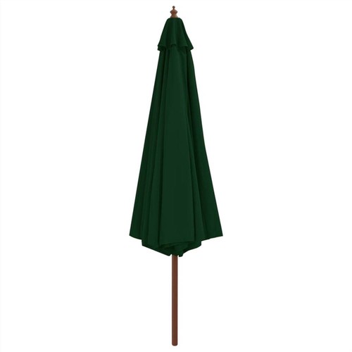 Sonnenschirm für den Außenbereich mit Holzstange, 350 cm, Grün