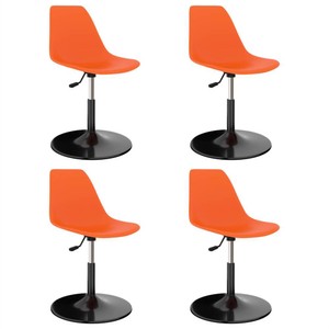Swivel Dining Chairs 4 pcs Orange PP