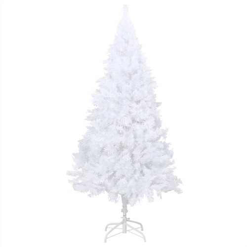Künstlicher Weihnachtsbaum mit LEDs und dicken Zweigen Weiß 150 cm