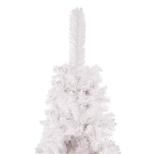 Schlanker Weihnachtsbaum mit LEDs Weiß 210 cm