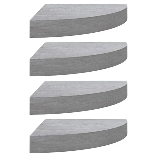 Wall Corner Shelves 4 pcs Concrete Grey 25x25x3.8 cm MDF