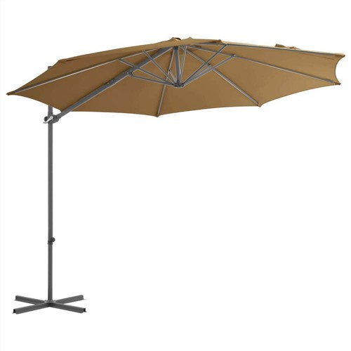 Cantilever Regenschirm mit Stahlstange Taupe 300 cm