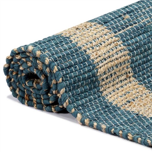 Handmade Rug Jute Blue 80x160 cm