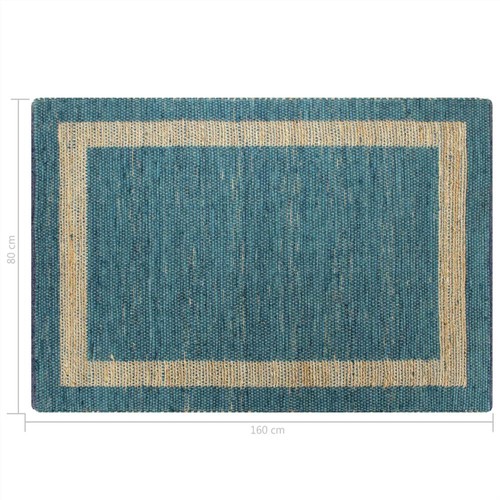 Handmade Rug Jute Blue 80x160 cm