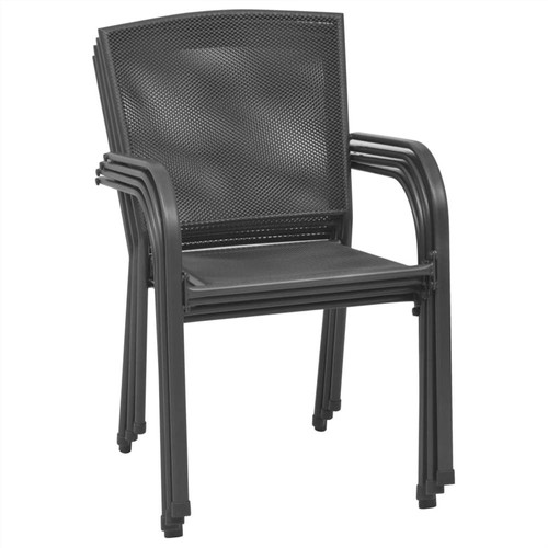 Outdoor-Stühle 4 Stk. Mesh-Design Anthrazit-Stahl