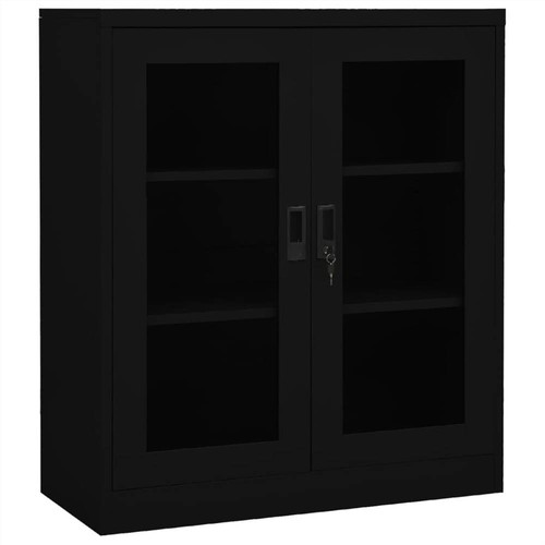 Office Black 90x40x105 cm Steel