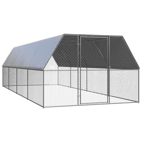 Outdoor Chicken Cage 3x8x2 m Galvanised Steel