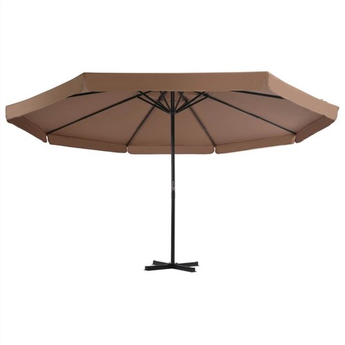 Outdoor-Regenschirm mit tragbarer Basis Taupe