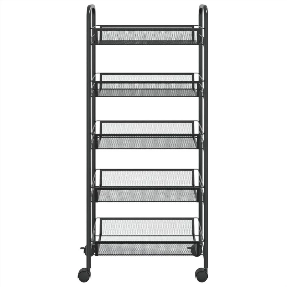 5-Tier Kitchen Trolley Black 46x26x105 cm Iron