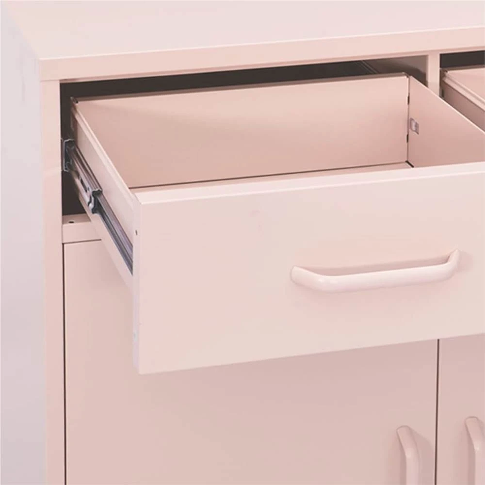 収納キャビネットピンク80x35x101.5cmスチール