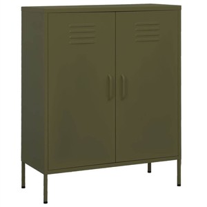 Storage Cabinet Olive Green 80x35x1015 cm Steel