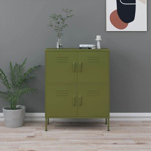 Storage Cabinet Olive Green 80x35x1015 cm Steel