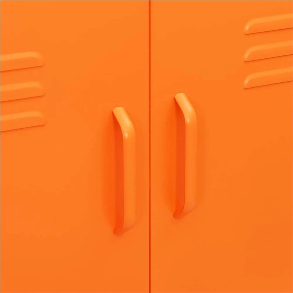 収納キャビネットオレンジ80x35x101.5cmスチール