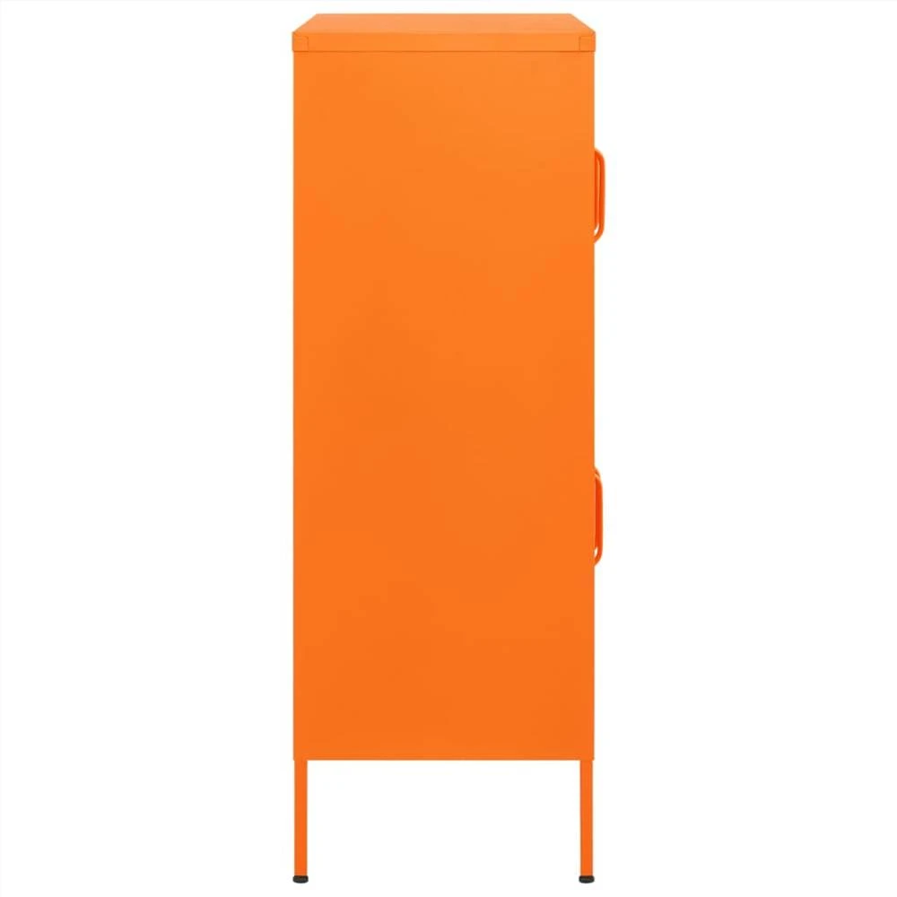 収納キャビネットオレンジ80x35x101.5cmスチール