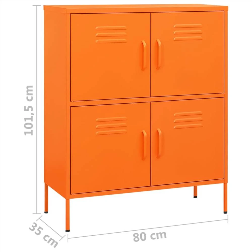 asplund スチールキャビネット　オレンジ 収納キャビネットオレンジ80x35x101.5cmスチール