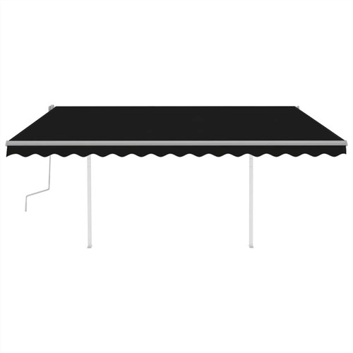 Manual Retractable Awning with Posts 4.5x3.5 m Anthracite