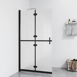 Foldable Walkin Shower Wall Frosted ESG Glass 100x190 cm