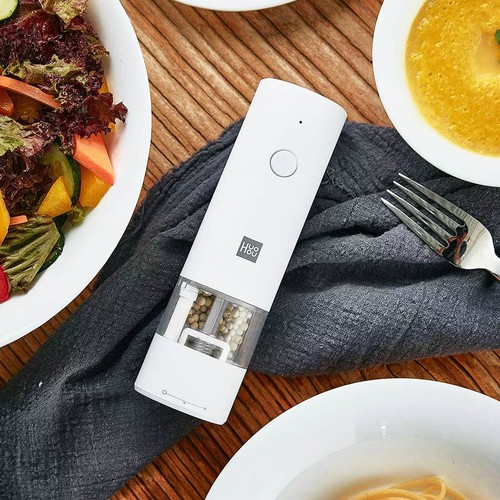 Xiaomi Youpin Huohou Electric Automatic Mill Pepper and Salt Grinder Charger Version & Ceramic Mahlkern -Weiß