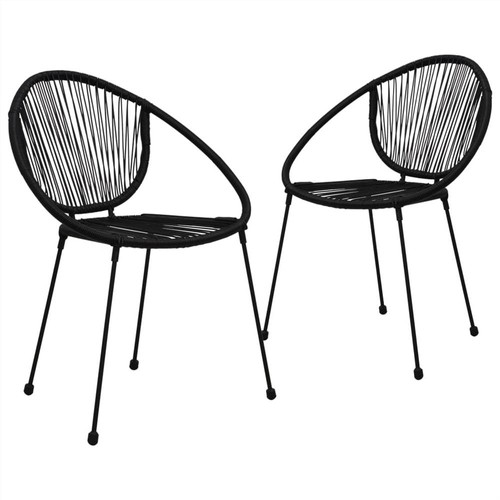 3 Piece Bistro Set PVC Rattan Black