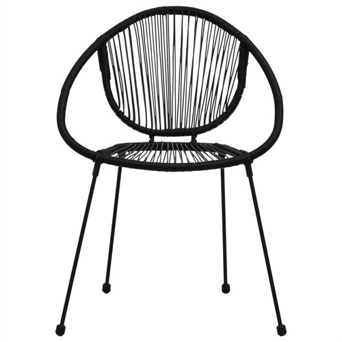 3 Piece Bistro Set PVC Rattan Black