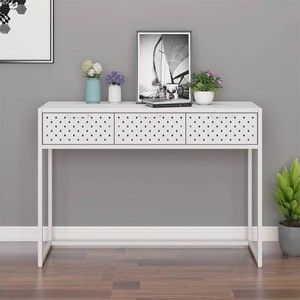 Console Table White 106x35x75 cm Steel