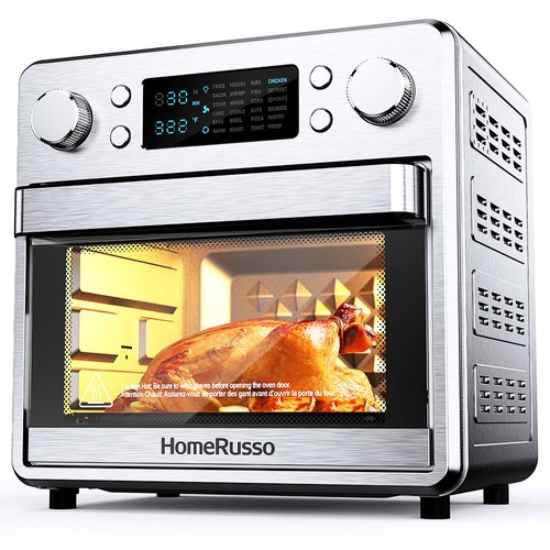 HomeRusso 15.8QT Air Fryer Oven, 24-in-1 Convection Toaster Oven with  Rotisserie