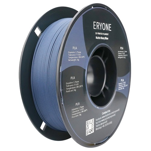 ERYONE Mattes PLA-Filament für 3D-Drucker, 1,75 mm, Toleranz 0,03 mm, 1 kg (2,2 Pfund)/Spule, Marineblau