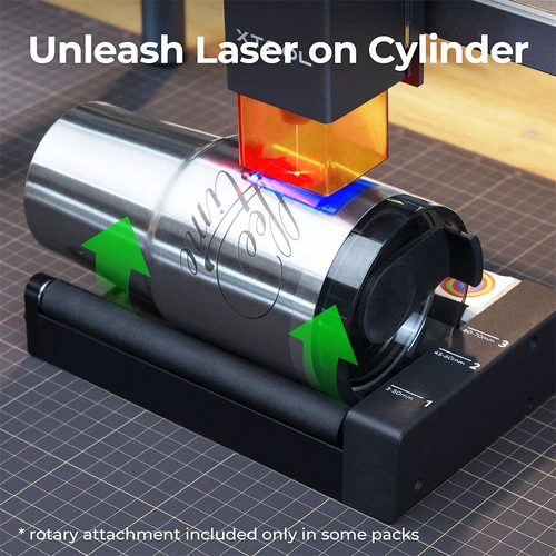 Laser Engraver with Rotary Attachment : Cylinder Engraving - xTool