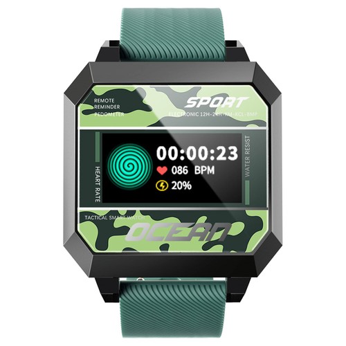 LOKMAT Ocean 2 Sport Smart Watch Fitness Tracker Anti-trötthetspulsklocka för Android4.4 och iOS8.0 Grön