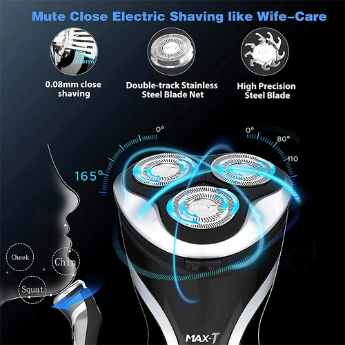 MAX-T Electric Shaver for Men, Cordless Electric Razor