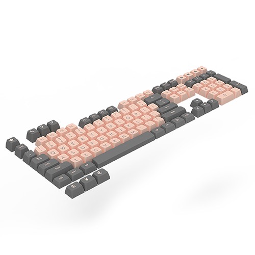 Ajazz PBT Double-Shot Keycaps Tastaturzubehör für Ajazz 104, 87, 68, 108, 61 Tastatur – Grau Pink