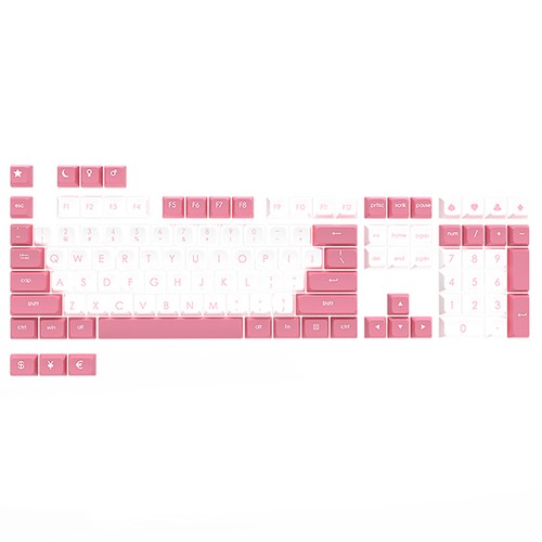 Στα €28.63 από αποθήκη Κίνας Geekbuying | Ajazz PBT Double-shot Keycaps Keyboard Accessories for Ajazz 104, 87, 68, 108, 61 Keyboard – White Pink