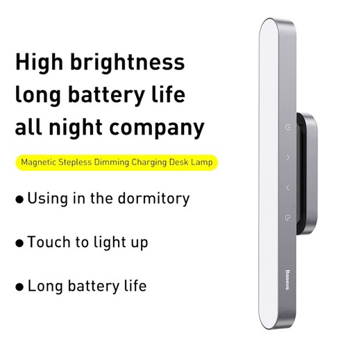 Baseus LED-Tischlampe Magnetische Schreibtischlampe zum Aufhängen von drahtlosem Touch-Nachtlicht für Arbeitszimmer-Leselampe