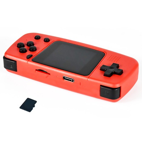 POWKIDDY Q36 Mini 1,54 tums IPS-skärm Handhållna spelspelare med öppen källkod 32 GB Nyckelring för barngåvor Röd